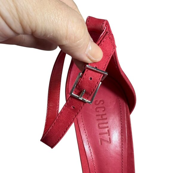 Schutz LINSEY Red Jewel Strap Heels – Size 9.5B - Picture 6 of 14